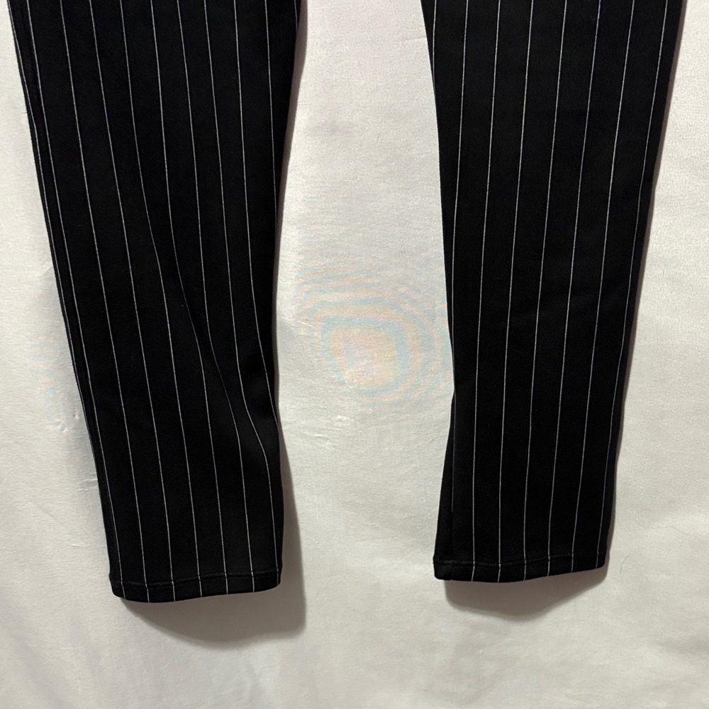 Revamped Black and White Striped Straight Leg Pants - Picture 8 of 9
